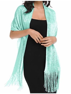 Banetteta"Dream Nocturne" Metallic Shawls and Wraps for Evening Dresses with Buckle