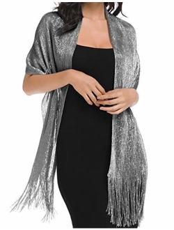 Banetteta"Dream Nocturne" Metallic Shawls and Wraps for Evening Dresses with Buckle