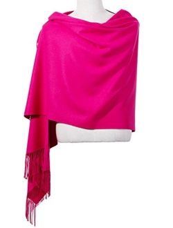 Womens Pashmina Shawl Wrap Scarf - Ohayomi Solid Color Cashmere (21 Colors)