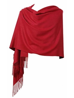 Womens Pashmina Shawl Wrap Scarf - Ohayomi Solid Color Cashmere (21 Colors)