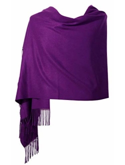 Womens Pashmina Shawl Wrap Scarf - Ohayomi Solid Color Cashmere (21 Colors)