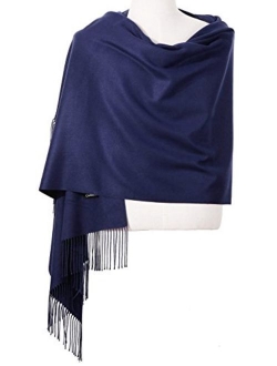 Womens Pashmina Shawl Wrap Scarf - Ohayomi Solid Color Cashmere (21 Colors)