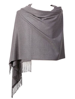 Womens Pashmina Shawl Wrap Scarf - Ohayomi Solid Color Cashmere (21 Colors)