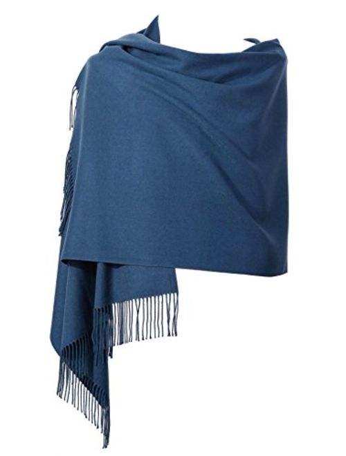 Womens Pashmina Shawl Wrap Scarf - Ohayomi Solid Color Cashmere (21 Colors)