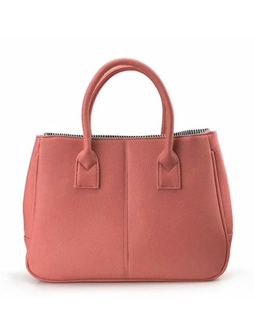 Hoxis Classical Office Lady Minimalist Pebbled Faux Leather Handbag Tote/Magnetic Snap Purse