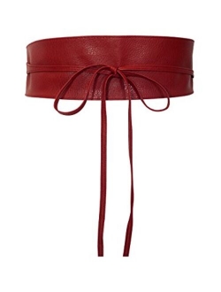 eVogues Plus size Faux Leather Obi Waistband Sash Belt