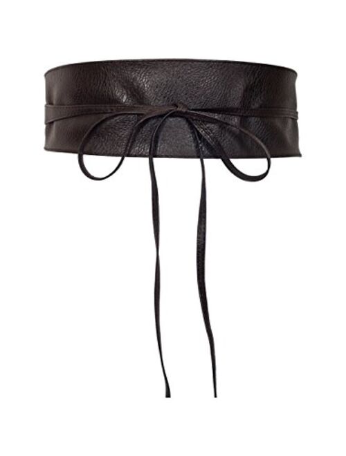 eVogues Plus size Faux Leather Obi Waistband Sash Belt