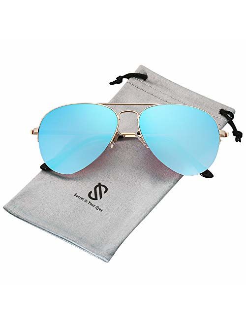 SOJOS Men's Women's Aviator Sunglasses, Classic Half Rim Metal, INSPIRATION SJ1106