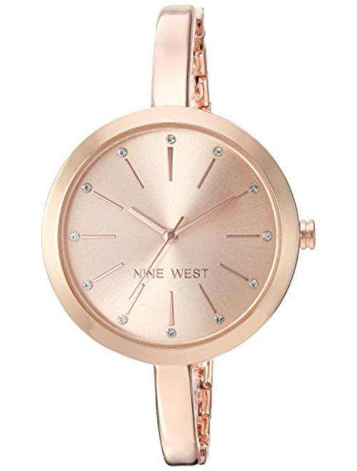 Nine West Women's Crystal Accented Bangle Watch