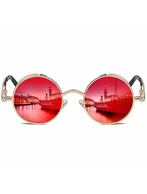 ROCKNIGHT Gothic Steampunk Polarized Sunglasses For Men Women UV Sunglasses Metal Full Frame