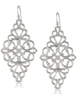 Filigree Diamond-Shape Drop Earrings