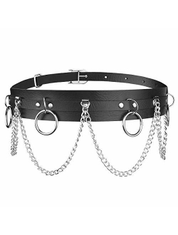 Wyenliz Women's Body Chain Belt Leather Gothic Punk Waist Belt Adjustable