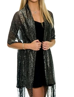 ShineGlitz Shawls and Wraps for Evening Dresses, Metallic Glitter Shawls for Women, Sparkling Wedding Giving Shawl Gift