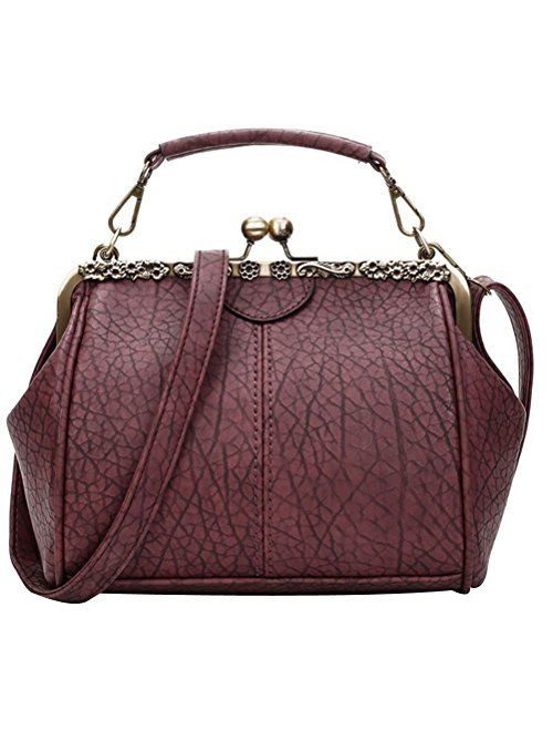 Donalworld Women Retro Hollow out PU Leather Handbag