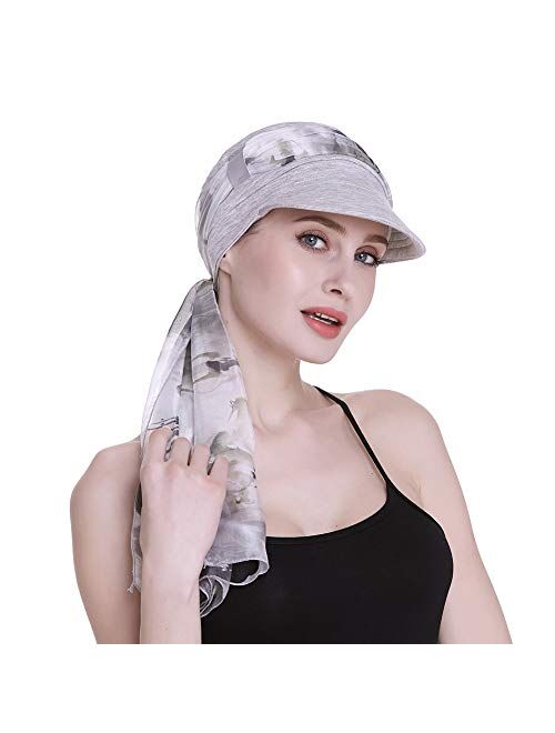 Newsboy Cap for Women Chemo Headwear with Scarfs Gifts Hair Loss Available All Year