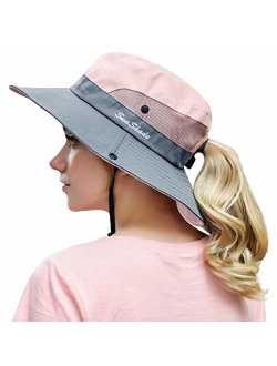 Women Outdoor Summer Sun Hat UV Protection Wide Brim Foldable Safari Fishing Cap