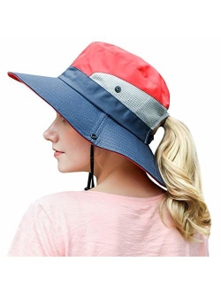 Women Outdoor Summer Sun Hat UV Protection Wide Brim Foldable Safari Fishing Cap