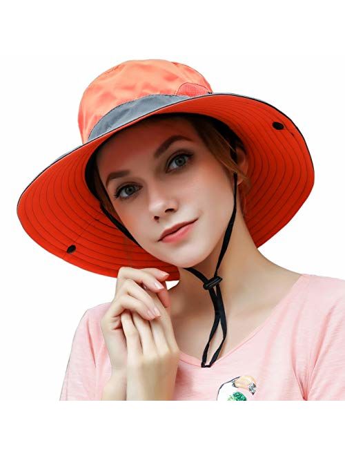 Women Outdoor Summer Sun Hat UV Protection Wide Brim Foldable Safari Fishing Cap