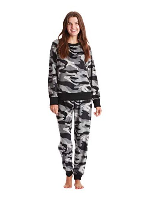 #followme Womens Jogger Pajama Pants Set Ultra-Soft Velour PJs