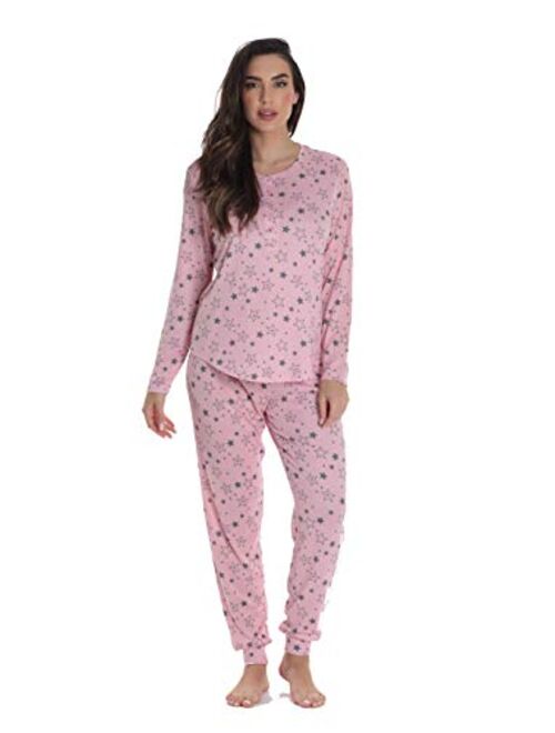 #followme Womens Jogger Pajama Pants Set Ultra-Soft Velour PJs