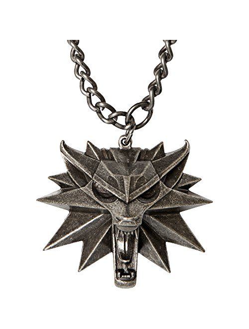 JINX The Witcher 3 Necklace with White Wolf Medallion & Chain