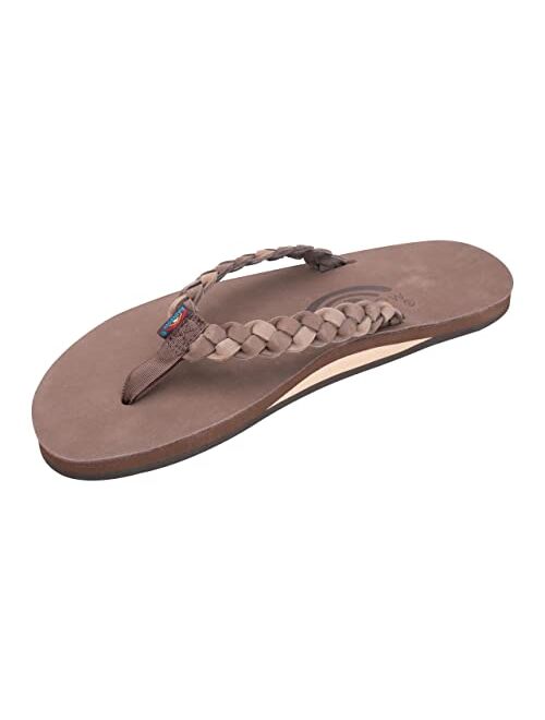 Rainbow Sandals Women's Single Layer Leather w/Double Braided Strap