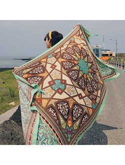 SUNBABY Women Boho Shawl Beach Towels Rectangle Polyester Scarf Travel Sarong Wrap Swimwear Cover Up Beach Mats