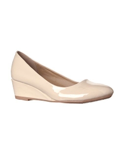 Riverberry Women's Alice Low-Height Round Toe Wedge Pumps