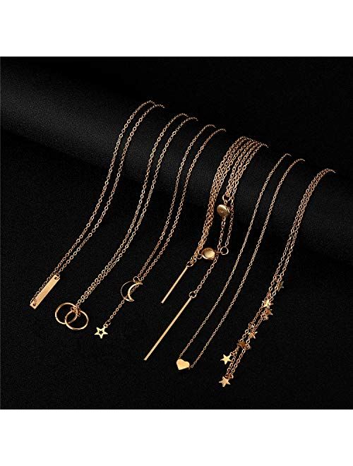 Starain Layered Choker Necklaces for Women Girls Fashion Multilayer Chain Necklace Set Adjustable Bestie Gifts