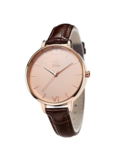 SHENGKE Women Watches Leather Band Decent Casual Geneva Waterproof Creative Ladies Watch reloj de Mujer