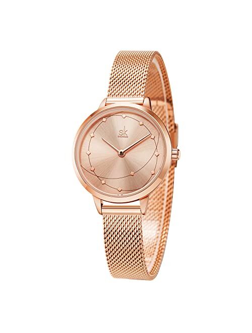 SHENGKE Women Watches Leather Band Decent Casual Geneva Waterproof Creative Ladies Watch reloj de Mujer