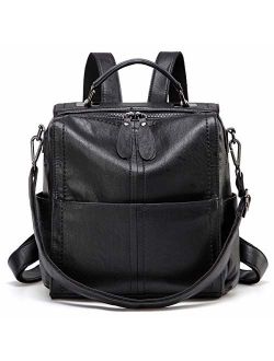 Backpack Purse for Women,VASCHY Fashion Square Small Mini Convertible PU Leather Backpack Shoulder Bag for Ladies Teen Girls