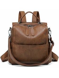 Backpack Purse for Women,VASCHY Fashion Square Small Mini Convertible PU Leather Backpack Shoulder Bag for Ladies Teen Girls