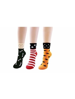 Casual Womens Design Socks - Premium Quality Cotton Blend Cute Animals Art Pattern Universal Size Comfortable