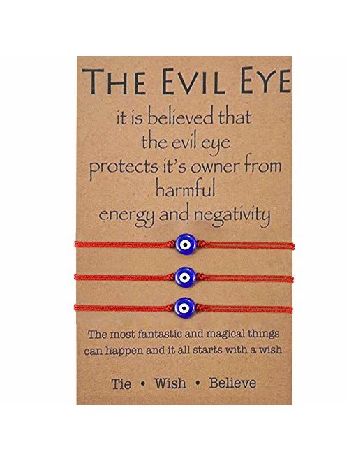 BOCHOI Evil Eye Bracelet for Women Good Luck String Bracelet Kabbalah Protection Friendship Wish Bracelet Jewelry for Girls Girlfriend Wife Daughter Birthday Gifts