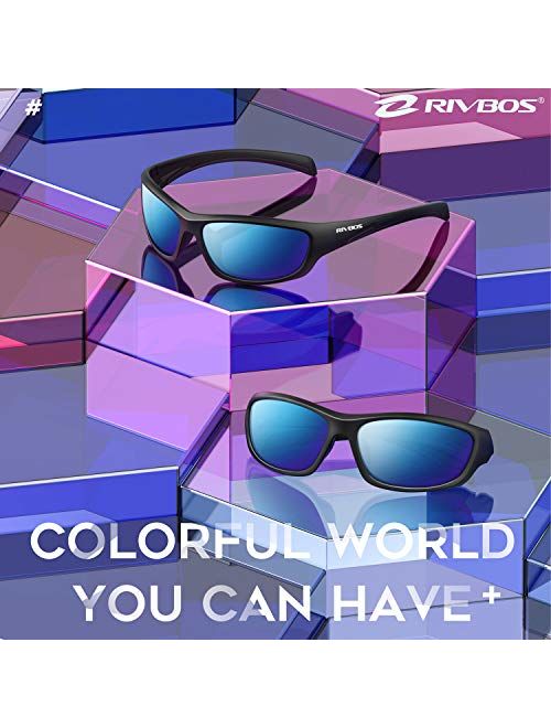 RIVBOS Polarized Sports Sunglasses Driving Glasses Shades for Men Women for Cycling Baseball 842