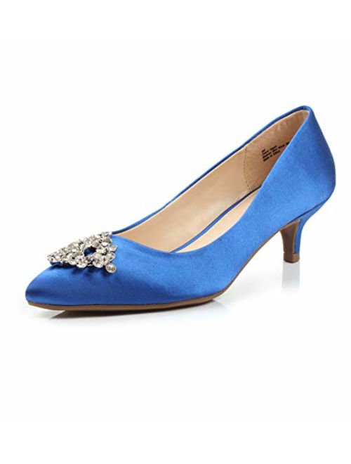 Dunion Brink Women's Fashion Elegant Comfortable Classic Pointed Toe Kitten Heel Dress Party Wedding Pump