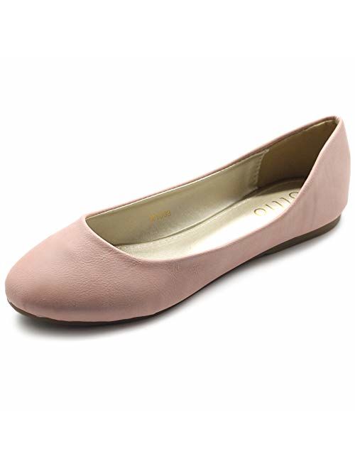 Ollio Women's Shoe Ballet Basic Light Comfort Low Heel Flat