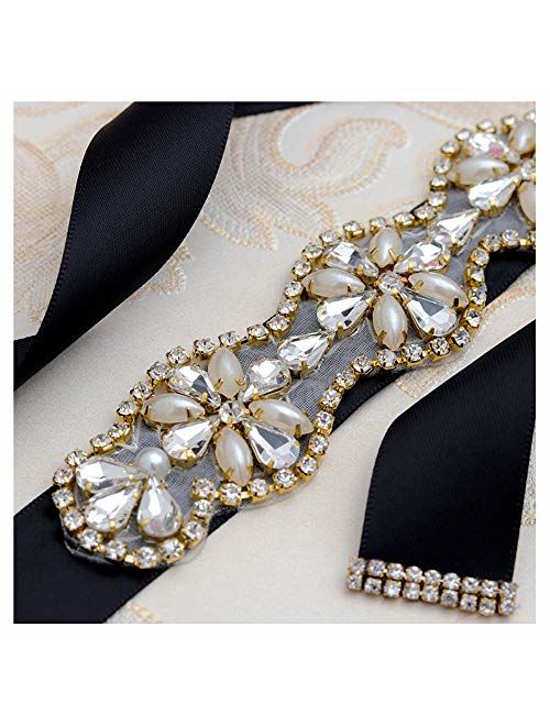 Yanstar Handmade Rhinestone belt Wedding Bridal Belt Sashes For Bridesmaid Dress