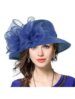 VECRY Lady Derby Dress Church Cloche Hat Bow Bucket Wedding Bowler Hats