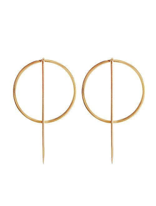 YUELILI Geometric Modeling Simple Golden Earrings Girl Woman