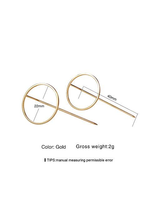 YUELILI Geometric Modeling Simple Golden Earrings Girl Woman