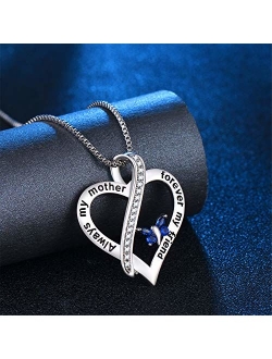 FANCYCD "Always My Mother Forever My Friend" Love Heart Necklace, 18", Special Jewelry for Women, Mother’s Day Gifts for Mom, Wife, Aunt, Grandma