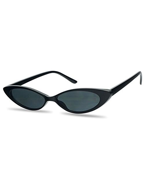 Buy Mini Vintage Retro Extra Narrow Oval Round Skinny Cat Eye Sun Glasses Clout Goggles Online 