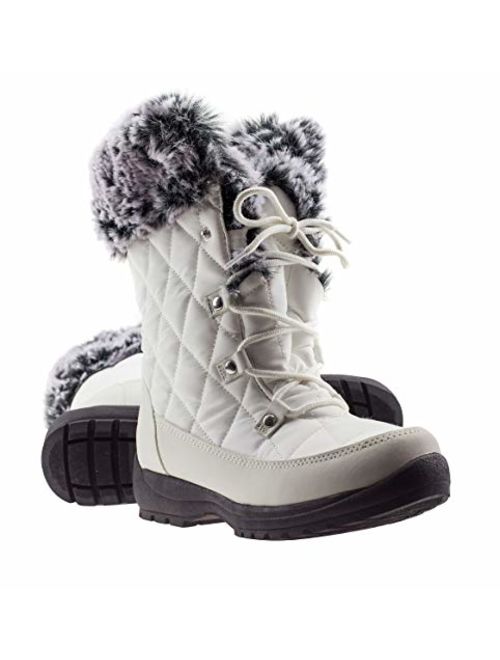 ArcticShield Women's Anna Warm Waterproof Insulated Comfortable Memory Foam Fur Winter Snow Boots