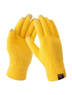 Women's Winter Touchscreen Stretch Thermal Magic Gloves Warm Wool Knitted Thick Fleece Lined Texting Gloves for Women