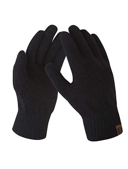 Women's Winter Touchscreen Stretch Thermal Magic Gloves Warm Wool Knitted Thick Fleece Lined Texting Gloves for Women