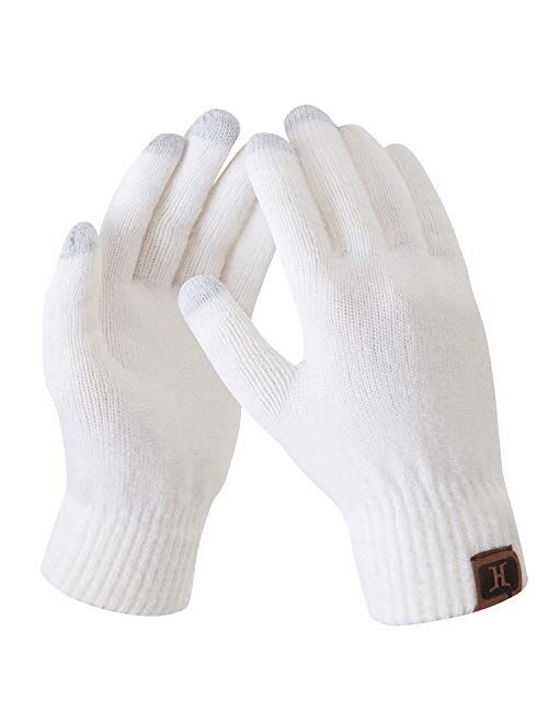 Women's Winter Touchscreen Stretch Thermal Magic Gloves Warm Wool Knitted Thick Fleece Lined Texting Gloves for Women