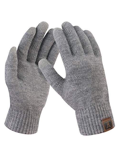 Women's Winter Touchscreen Stretch Thermal Magic Gloves Warm Wool Knitted Thick Fleece Lined Texting Gloves for Women