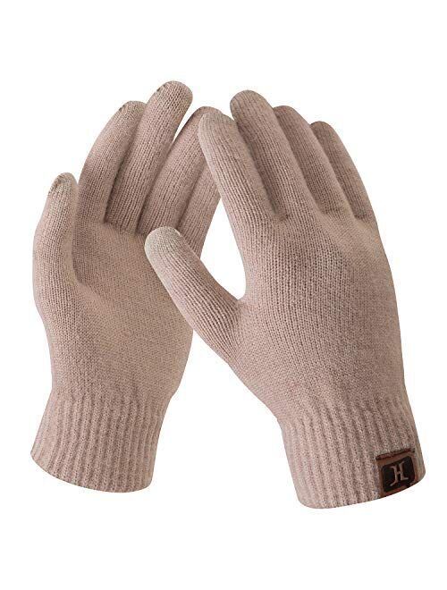 Women's Winter Touchscreen Stretch Thermal Magic Gloves Warm Wool Knitted Thick Fleece Lined Texting Gloves for Women